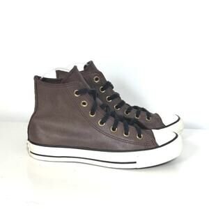 Converse All Star Hi Top Brown Leather Sneaker Shoes  Men’s 4.5 Women’s 6.5